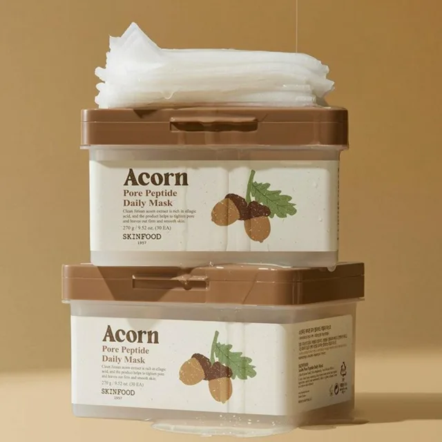 SKINFOOD - Pore Peptide Daily Mask - Plátýnková peptidová maska pro stažení pórů a omlazení pleti ve výhodném balení - 30ks/270g