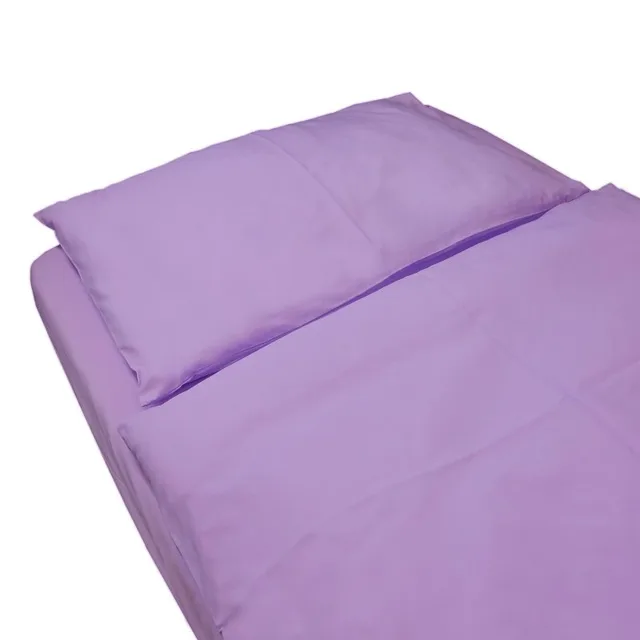 SkinPro Silver dětská sada povlečení třídílná – polštář 40 × 60 cm, přikrývka 100 × 135 cm, prostěradlo 60 × 120 cm lila