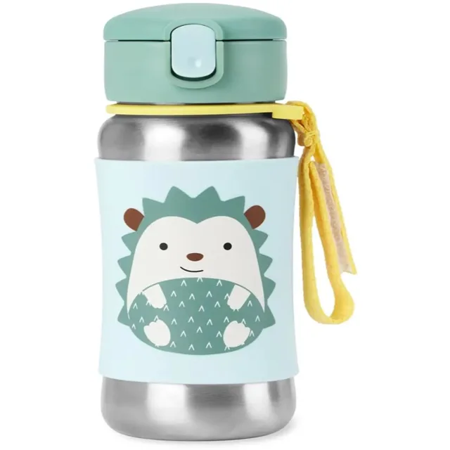 Skip Hop Spark Style Straw Bottle nerezová láhev na vodu s brčkem Hedgehog 12 m+ 1 ks