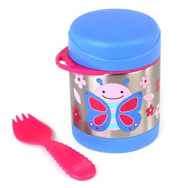 SKIP HOP Zoo Termoska na jídlo se lžičkou/vidličkou Motýlek 325 ml, 3r+