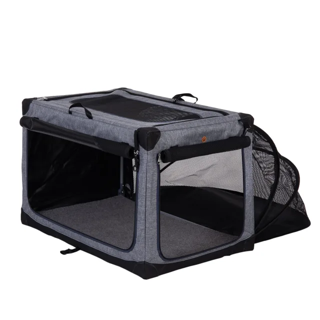 Skládací přenosná bouda Pet Home - D 91 x Š 61 x V 58 cm (vel. L) - šedá