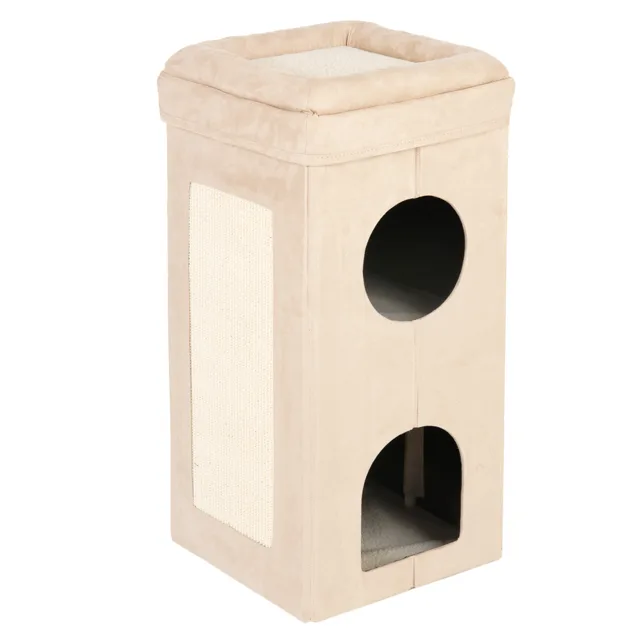 Skládací škrabací věž Soft’n Scratchy - béžová / bílá