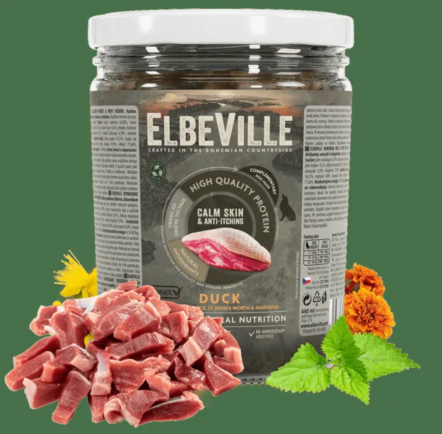 Sklenice Elbeville Calm Skin & Anti-Itching kachna s kopřivou, třezalkou a měsíčkem 440ml
