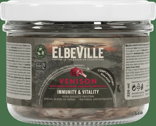 Sklenice Elbeville Imunity & Vitality zvěřina s přidaným šípkem, dobromyslem a kopřivou 220 ml