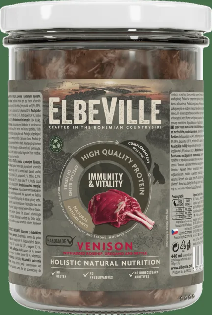 Sklenice Elbeville Imunity & Vitality zvěřina s přidaným šípkem, dobromyslem a kopřivou 440 ml