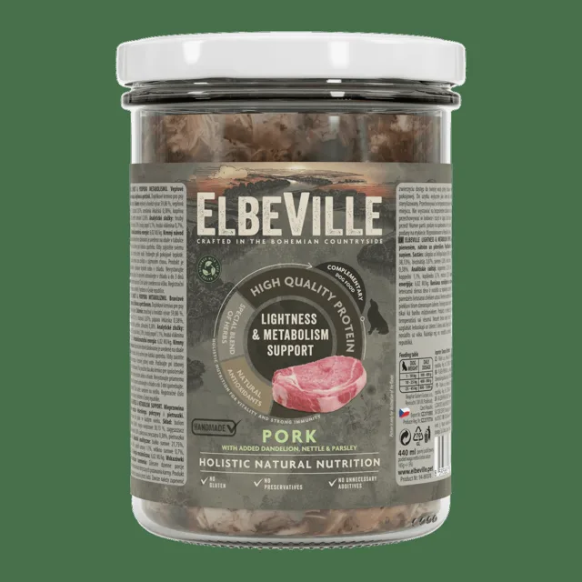 Sklenice Elbeville Lightness & Metabolism Support, vepřové s přidanou smetánkou lékařskou 440 ml