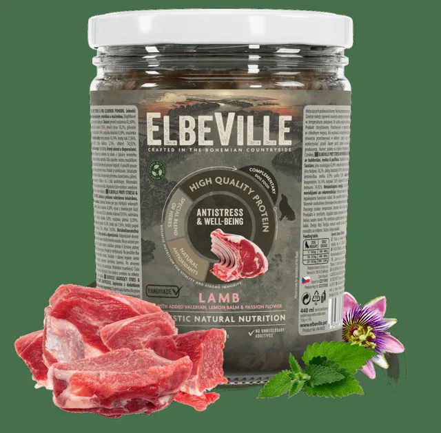 Sklenice Elbeville Tranquility & Well-being jehněčí s kozlíkem, meduňkou a mučenkou 440ml