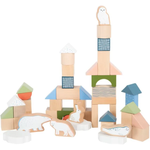 Small foot Wooden Building Blocks Dino kostky ze dřeva 12 m+ 20 ks
