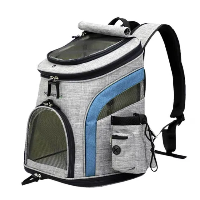 Smart šedo-modrý batoh pro psa | do 6 Kg Barva: Modrá, Dle váhy psa: do 3 kg