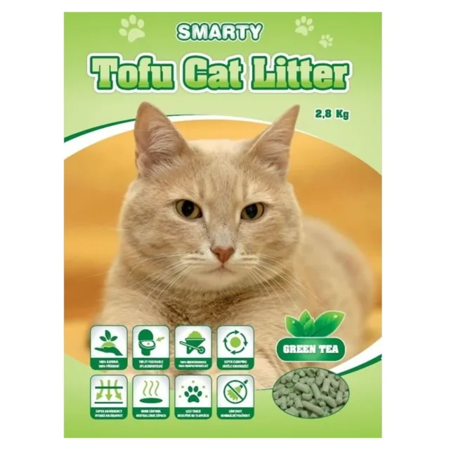 SMARTY Tofu cat litter green tea podestýlka pro kočky 2,8 kg