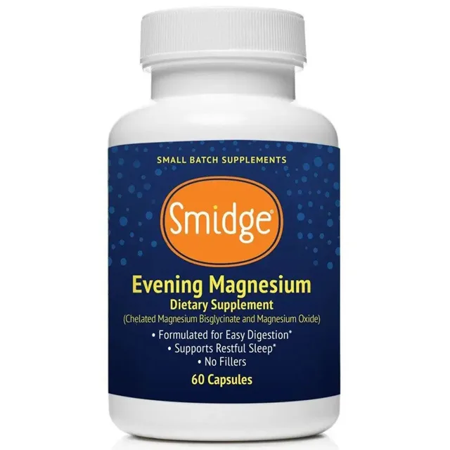 Smidge Evening Magnesium, hořčík bisglycinát, 60 rostlinných kapslí