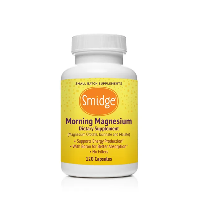 Smidge Morning Magnesium, 3 druhy hořčíku, 120 rostlinných kapslí