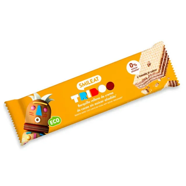 Smileat BIO celozrnná oplatka s kakaovou náplní s agáve inulinem, 30 g