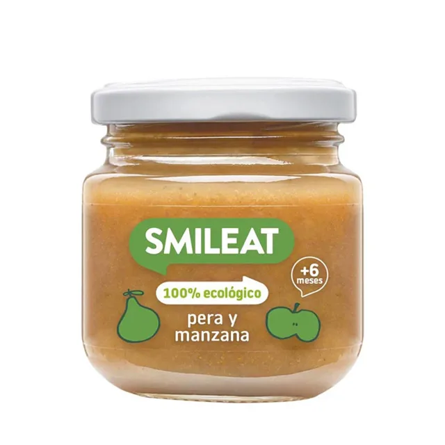 Smileat BIO ovocný příkrm hruška a jablko 6m+ 130 g