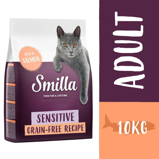 Smilla Adult Sensitive s lososem bez obilovin - 10 kg