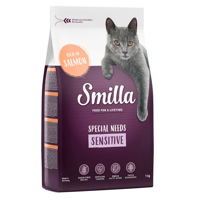 Smilla Adult Sensitive s lososem bez obilovin - 4 kg