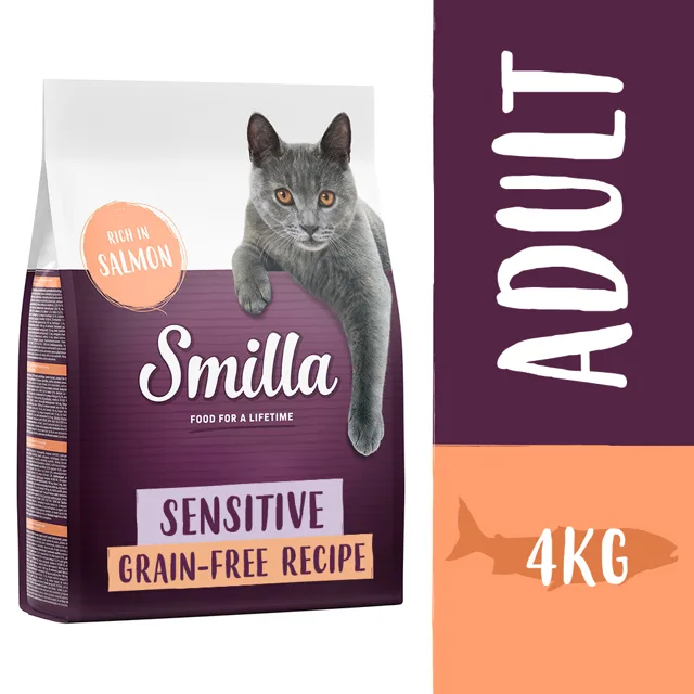 Smilla Adult Sensitive s lososem bez obilovin - výhodné balení 20 kg (5 x 4 kg)