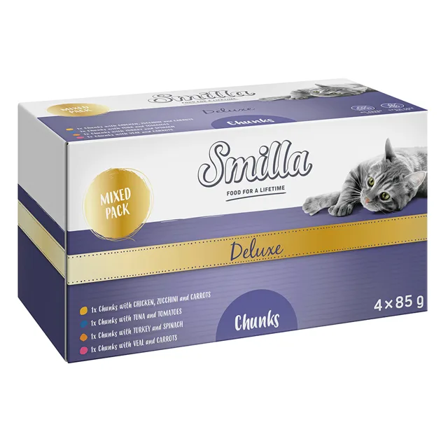 Smilla Deluxe kousky v omáčce 48 x 85 g - s kuřecím, cuketou a mrkví