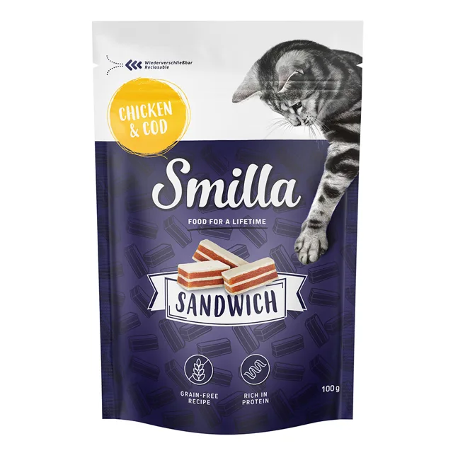 Smilla Sandwich Snack kuře a treska - Výhodné balení 3 x 100 g