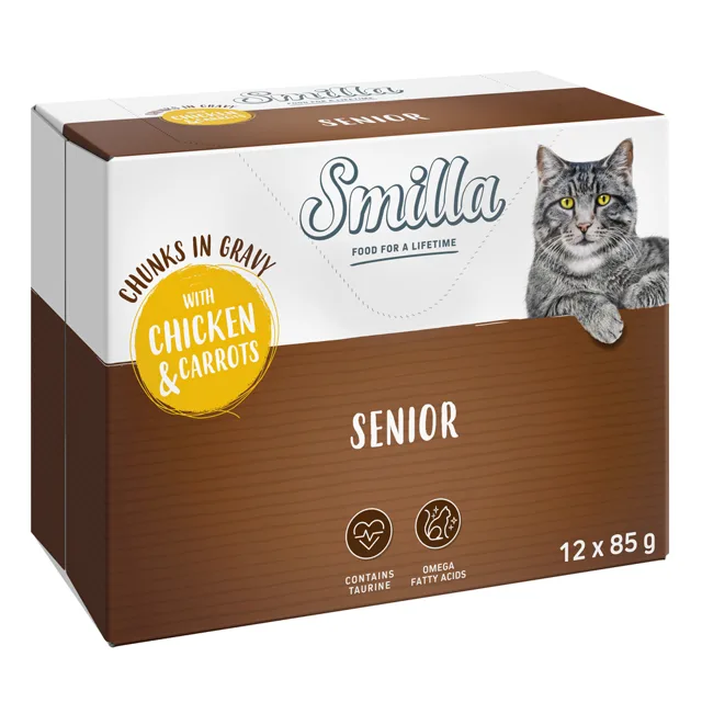 Smilla Senior kapsičky kousky v omáčce se zeleninou - kuřecí s mrkví 12 ks (12 x 85 g)