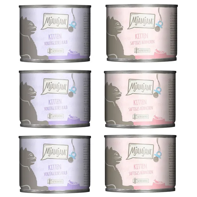 Smíšené balení MjAMjAM Kitten 6 x 200 g - mix (2 druhy)