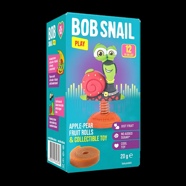 ŠNEK BOB jablečno-hruškové rolky s hračkou 20 g
