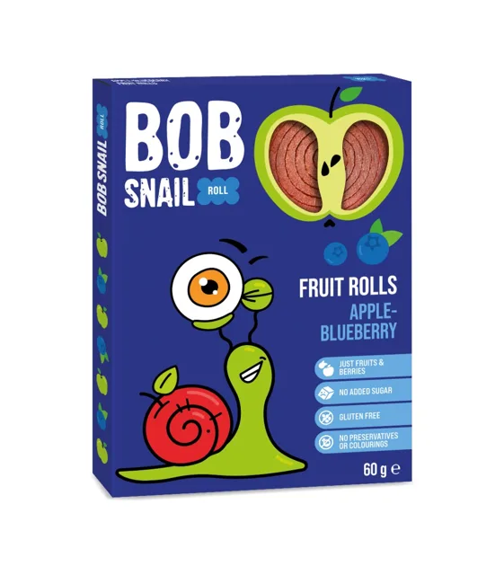 ŠNEK BOB jablko-borůvka ovocné rolky 60 g