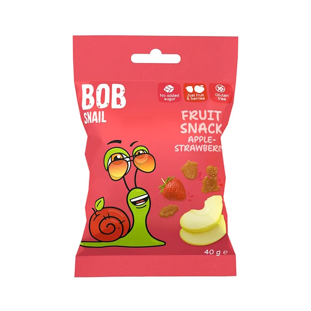 ŠNEK BOB Ovocný snack jablko-jahoda 40 g