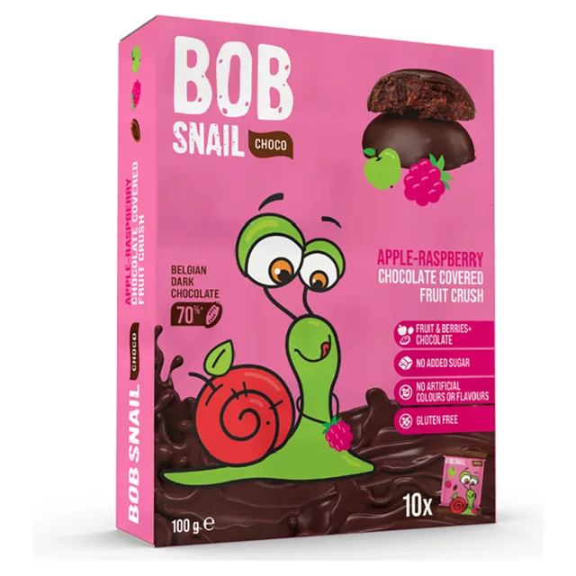 ŠNEK BOB V hořké čokoládě jablko-malina 100 g