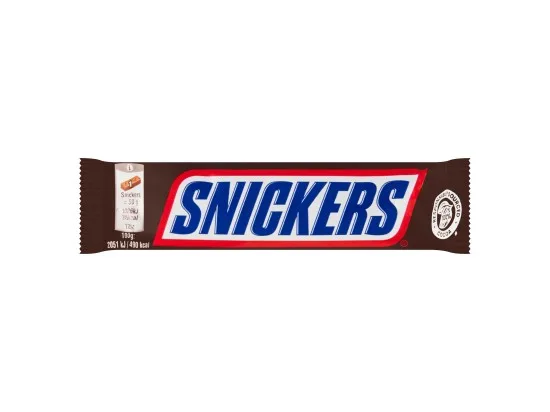 Snickers mléčná čokoláda plněná nugátem, karamelem a arašídy 50 g