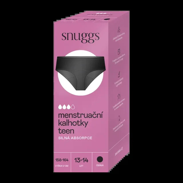 Snuggs Menstruační kalhotky Teen Černá 13–14 let