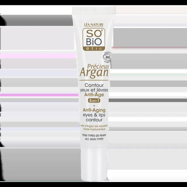 SO’BiO étic Anti-Age Precieux Argan Krém na okolí očí a rtů BIO 15 ml