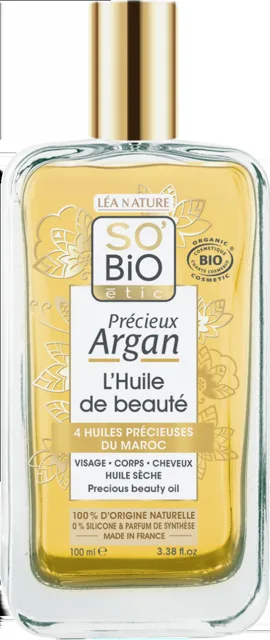 SO’BiO étic Précieux Argan Pěstící olej na tělo, tvář i vlasy BIO 100 ml