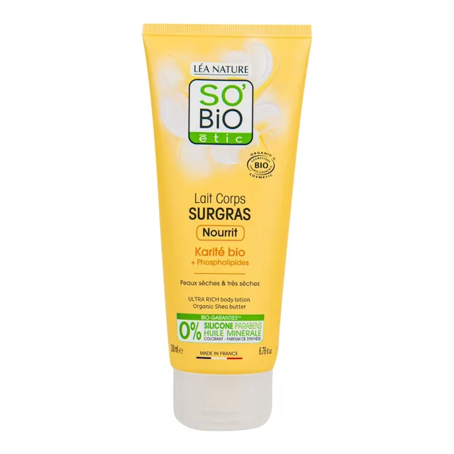 SO’BiO étic Ultra výživné tělové mléko s karité BIO 200 ml