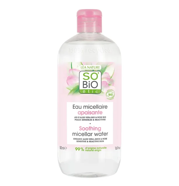 SO’BiO étic Zklidňující micelární voda s Aloe vera BIO 500 ml