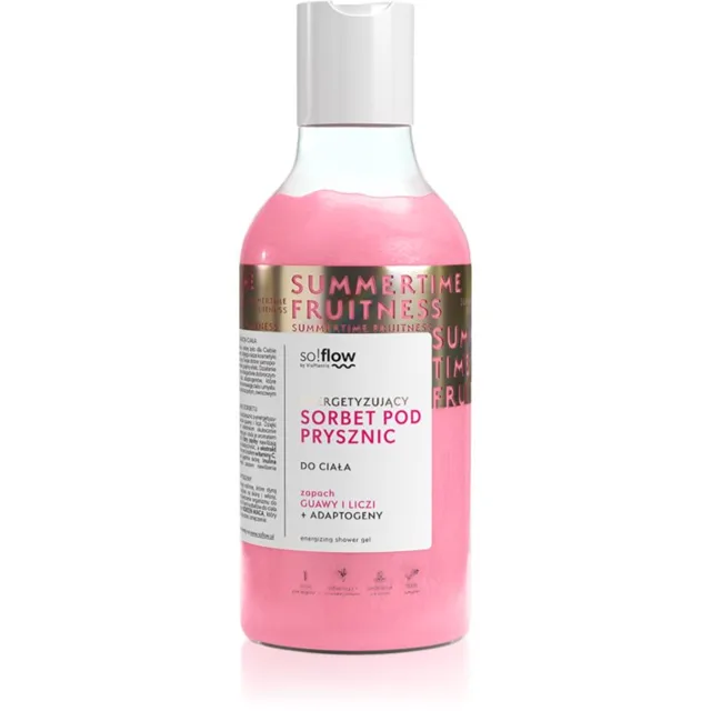 so!flow Energizing Shower Sorbet hydratační tělový sorbet do sprchy Guava, Lychee 400 ml