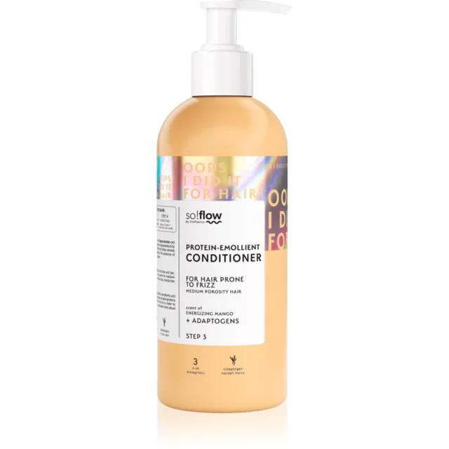 so!flow Medium Porosity Hair Protein-Emollient Conditioner hydratační a uhlazující kondicionér proti krepatění 400 ml