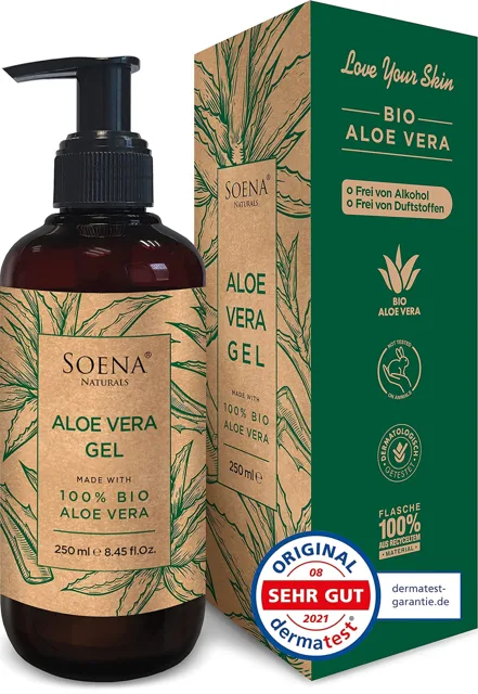 SOENA SOENA-  Aloe Vera Gel 100% Organic Aloe Vera, 250ml (bez krabičky)