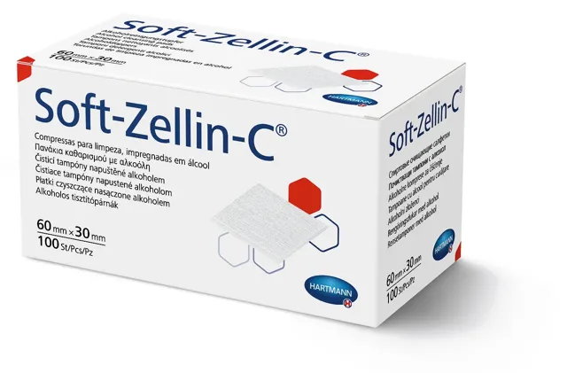 Soft-Zellin Tampon impregnovaný s alkoholem 60 x 30mm 100 ks