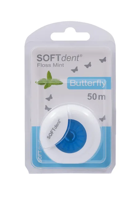 SOFTdent Buttefly Dentální nit s mátou 50 m