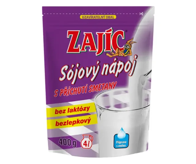 Sójový nápoj Zajíc s příchutí smetany sáček 400 g DOYPACK