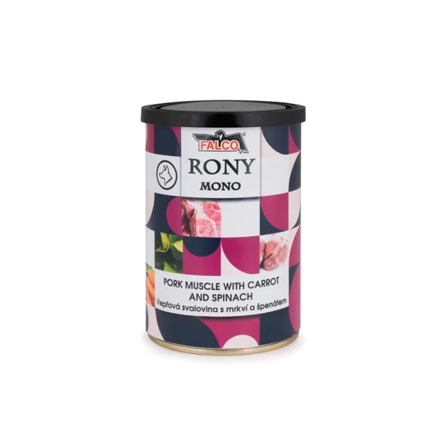 Sokol Falco Rony Mono Vepřová Svalovina s Mrkví a Špenátem - 400g