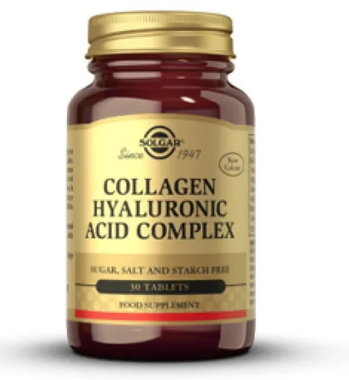 Solgar Collagen Hyaluronic Acid Complex, kolagen a kyselina hyaluronová, 30 tablet