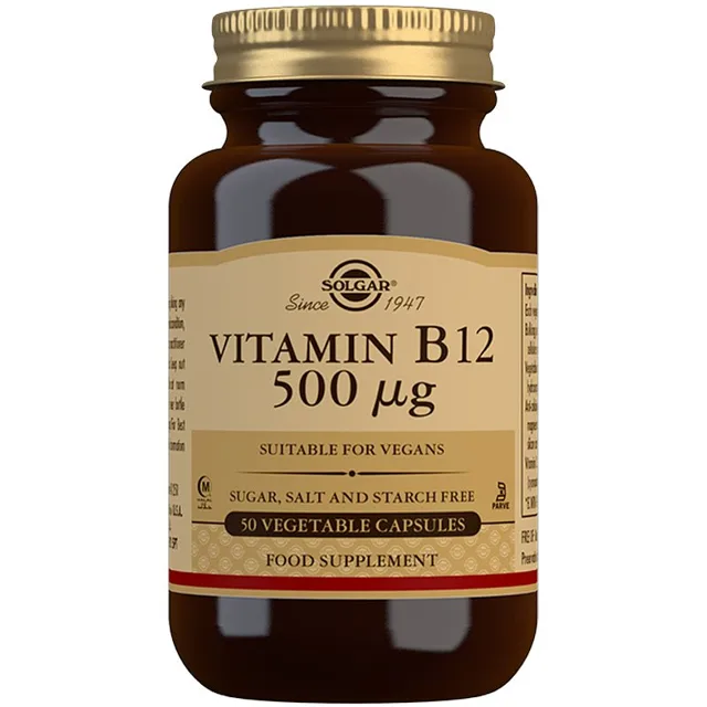 Solgar Vitamin B12 500 mcg podpora správného fungování organismu 50 cps