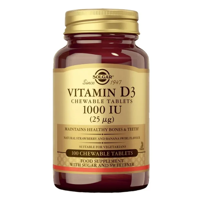 SOLGAR Vitamín D3 1000 IU 100 tablet