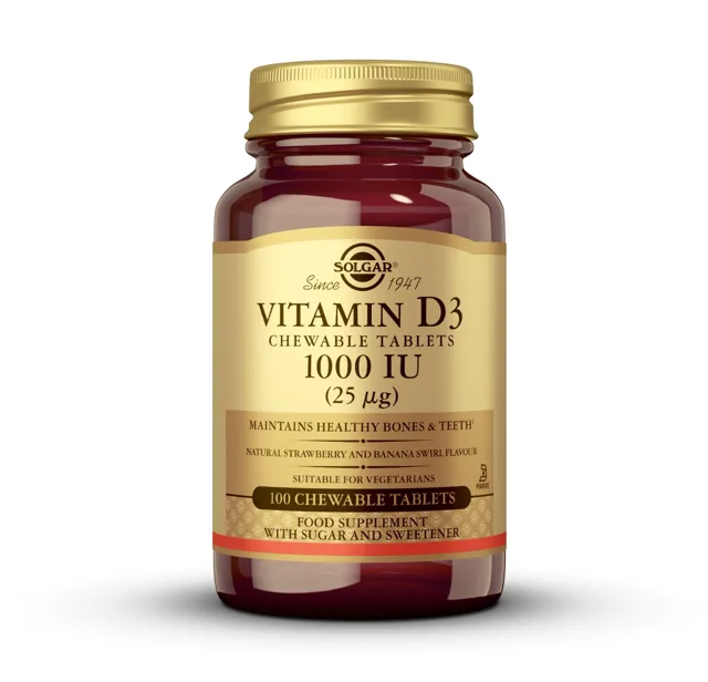 Solgar Vitamín D3 1000 IU 100 žvýkacích tablet