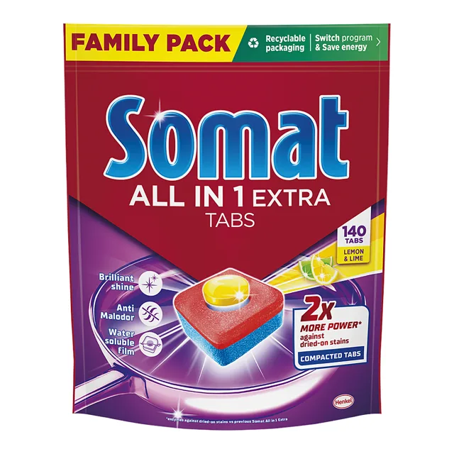 SOMAT All in 1 Extra Tablety do myčky Lemon Family 140 ks