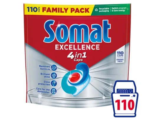Somat Excellence 4in1 kapsle do myčky na nádobí 110 ks