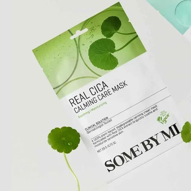SOME BY MI - Real Cica Calming Care Mask - Zklidňující textilní maska s centellou - 20 g