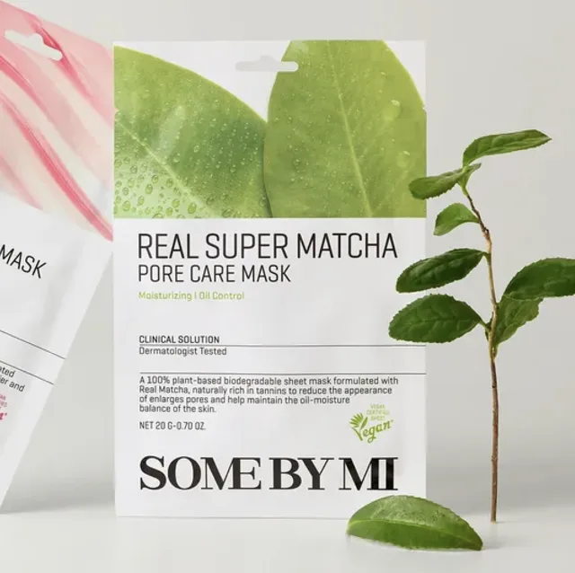 SOME BY MI - Real Super Matcha Pore Care Mask - Čisticí plátýnková maska s Matchou - 20 g